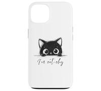 Cute little black kitten hiding who says I'm catchy Case for iPhone 13