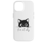 Cute little black kitten hiding who says I'm catchy Case for iPhone 14