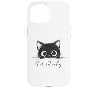 Cute little black kitten hiding who says I'm catchy Case for iPhone 15