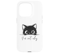 Cute little black kitten hiding who says I'm catchy Case for iPhone 15 Pro