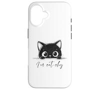 Cute little black kitten hiding who says I'm catchy Case for iPhone 16