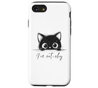Cute little black kitten hiding who says I'm catchy Case for iPhone SE (2020) / 7/8