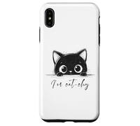 Cute little black kitten hiding who says I'm catchy Case for iPhone XS Max