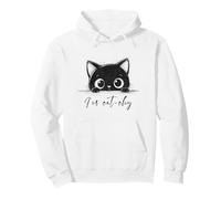 Cute little black kitten hiding who says I'm catchy Pullover Hoodie