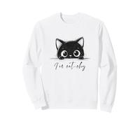 Cute little black kitten hiding who says I'm catchy Sweatshirt