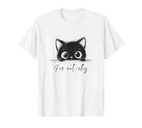 Cute Little Black Kitten Hiding who says I'm Catchy T-Shirt