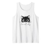 Cute Little Black Kitten Hiding who says I'm Catchy Tank Top