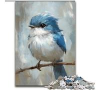 Cute Little Blue Bird 1000 Pieces Jigsaw Puzzles for Adults And Teens, Fun Games Wall Decoration Unique Birthday And Xmas Gifts 26x38cm