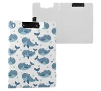 Cute Little Blue Whale Clipboard Folder, A4 Size Folder Clipboard with Pen Slot for Office School