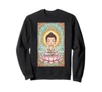 Cute Little Buddha Stained Glass Spiritual Buddhism Sweatshirt