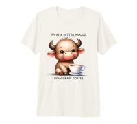 Cute Little Bull with Coffee Quote Premium T-Shirt