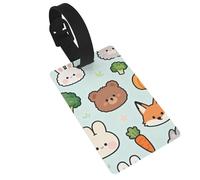 Cute Little Bunny Luggage Tags for Suitcases - Durable PVC ID Tags with Detachable Straps for Travel, Backpack, Golf Bag, Anti-Loss