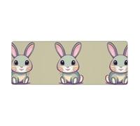 Cute Little Bunny Pattern Oversized Keyboard and Mouse pad 12x31.5 inches, Lock-Edge Design, Non-Slip and wear-Resistant,
