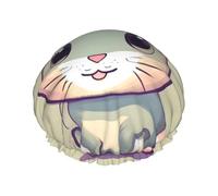 Cute little bunny Print Shower Cap - Reusable, Double Layer, Breathable, Quick-Dry, Perfect for Home, Spa, Hotel, and Travel