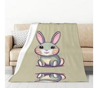 Cute Little Bunny Soft Anti-Pilling Flannel Blanket, 50 x 70 inches, for Home and Travel