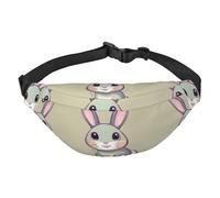 Cute little bunny Travel crossbody waist bag, suitable for sports, running, cycling, traveling, fishing boys large waist bag,