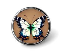 Cute Little Butterfly Badges Circle with Button Design, Personalized Picture Pin Brooches, Round Badge Holders for Decorate Hat Shirt Clothing Bag Accessories