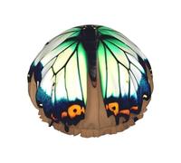 Cute little butterfly Double layer women's shower cap, reusable, large size design suitable for all hair lengths, suitable for girls, spa and home salon use.