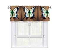 Cute little butterfly Half Window Sheer Voile Drapes for Small Window Kitchen Cafe One Panel 54 * 18 Inch