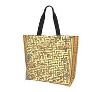 Cute little butterfly Printed tote bag, shoulder bag, suitable for travel, beach, and everyday shopping., Treasure Maze, One Size