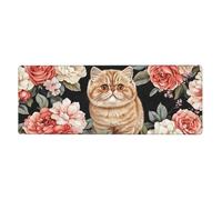 Cute Little Cats In A Flower Bed Mouse Pad In Big Extended Non-Slip Rubber Base Mousepad With Stitched Edges Gaming Pc Desktop Large Mouse Pad 11.8x31.5