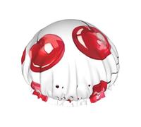 Cute little Cherry Print Shower Cap – Double Layer Bath Hair Cap with Elastic Band Lining, Ideal for Home Spa, Hotel, and Travel