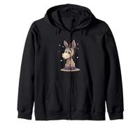 Cute little Confused Donkey Design for a Lighthearted Touch Zip Hoodie