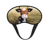 Cute Little Cow Calf Pattern Sleep Eye Mask for Women Men Soft and Comfortable Sleep Mask Blackout Sleeping Eye Cover for Travel Yoga Nap Shift Work