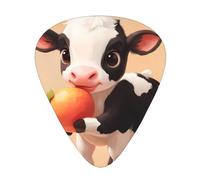 Cute little cow guitar pick set, 3 different thicknesses, 12 pieces for a variety of instruments