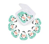 Cute little cow Guitar picks 12-piece set, ABS material, comfortable feel, smooth edges, three thicknesses, suitable for guitar, ukulele, Multi-tone guitar pick