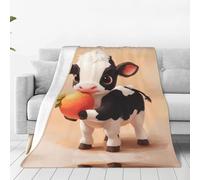 Cute Little Cow Ultra-Soft Flannel Blanket - One Blanket for Home, Travel, and The Outdoors - 80"x60"