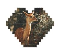 Cute Little Deer Block Puzzle - Heart-Shaped 3d Customizable Photo Puzzle, Abs Blocks - Fun Diy Educational Toy For Kids And Adults