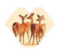 Cute Little Deer Block Puzzle - Heart-Shaped 3d Customizable Photo Puzzle, Abs Blocks - Fun Diy Educational Toy For Kids And Adults