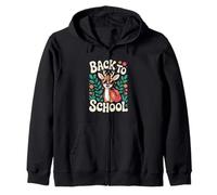 Cute Little Deer Happy First Day Of School Zip Hoodie