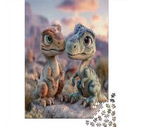 Cute Little Dinosaur Jigsaw Puzzles for Adults And Kids. 1000 Pieces Whimsical Challenge Toy Educational Game Home Decor 38x26cm/1000pcs