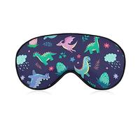 Cute Little Dinosaurs Sleep Mask Cartoon Animal Blindfold for Sleeping Elastic Blackout Eye Mask Cover for Full Night's Sleep Travel and Nap