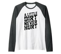 Cute Little Dirt Never Hurt Mud Run Squad Motocross Buddies Raglan Baseball Tee