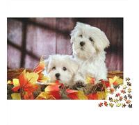 Cute Little Dog 1000 Pieces Jigsaw Puzzles for Adults Dog Jigsaws Challenging Game Family Challenging Educational Challenge Home Decoration for Adults Gifts Ideas 1000pcs (75x50cm)
