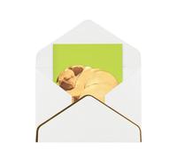 Cute Little Dog Elegant Greeting Card â€“ Premium Pearl Paper Foldable Card With Gold Trim, Blank Inside For Personal Message â€“ Perfect For Christmas, Birthday, Wedding & Valentineâ€™s Day