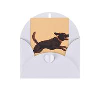 Cute Little Dog Elegant Greeting Card On Premium Pearl Paper - Perfect For Christmas, Birthday, Wedding & Valentine’s Day - Blank Inside For Personal Message