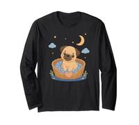 Cute Little Dog in Basket - Cute Animal Design Long Sleeve T-Shirt