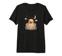 Cute Little Dog in Basket - Cute Animal Design Premium T-Shirt
