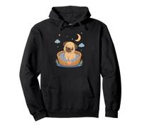 Cute Little Dog in Basket - Cute Animal Design Pullover Hoodie