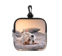 Cute Little Dog Jack Russell Terrier, Square Zipper Storage Bag, Neoprene Coin Purse, Small Wallets, Change Pouch, Change Purse