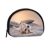 Cute Little Dog Jack Russell Terrier, Women's Storage Bag Shell Makeup Bag Small Coin Purse Shell Change Pouch