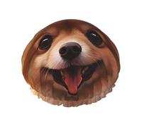 Cute little dog Waterproof Shower Cap for Women - Elastic and Reusable Hair Cap, Perfect for Bathing, Facial Care, Black