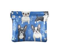 Cute Little Dogs Blue Women Men Leather Coin Purses Fancy Coin Holder for Girls Ladies Handbag, cute little dogs blue, Decoration