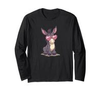 Cute little Donkey with Heart Sunglasses for Donkeys Long Sleeve T-Shirt
