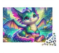 Cute Little Dragon Jigsaw Puzzle 1000 Pieces for Adults Dreamy Scene 38x26cm/1000pcs