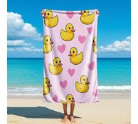 Cute Little Duck Print Kids Beach Towel - Microfiber Soft Absorbent, Duck Themed Bath Towel, Hooded Poncho Design (style2,150cm x 75cm)